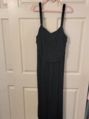 Lane Bryant Black Maxi Sundress with Adjustable Straps